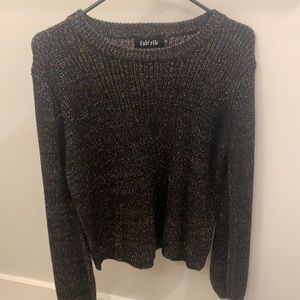 Glittery Black Sweater with slight Bell Sleeves